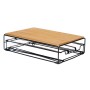 Coffee Capsule Organiser Black Natural Metal Bamboo 21 x 57 x 8,5 cm