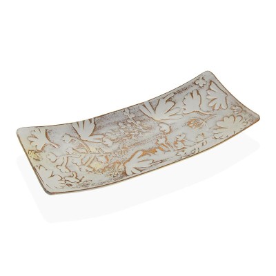 Centre de Table Versa Marron Fleurs 16 x 4,5 x 38,5 cm