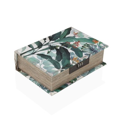 Boîte à bijoux Versa Toile Bois MDF 7 x 22 x 16 cm Tropical
