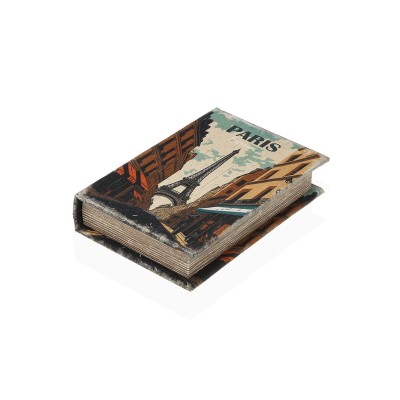 Decorative box Versa Paris Canvas MDF Wood