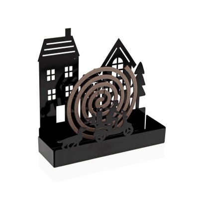 Support pour spirales anti-moustiques Versa Noir Métal 5 x 17 x 17 cm Maison