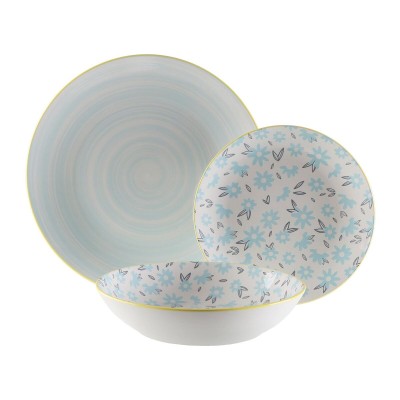 Tableware Versa BREEZE  Blue Porcelain 18 Pieces