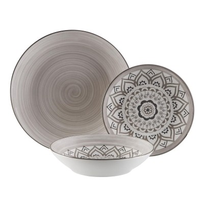 Tableware Versa Grey Porcelain 18 Pieces