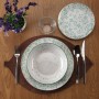 Tableware Versa Turquoise Porcelain Flowers 18 Pieces