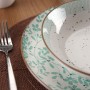 Tableware Versa Turquoise Porcelain Flowers 18 Pieces