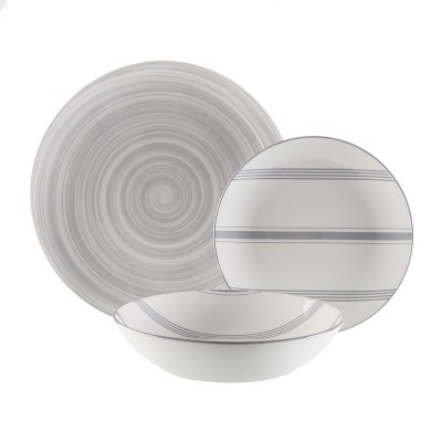 Tableware Versa VORTEX  Grey Porcelain 18 Pieces