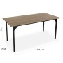 Table de Salle à Manger Versa Collins Métal Mélamine Bois MDF 75 x 80 x 164,5 cm