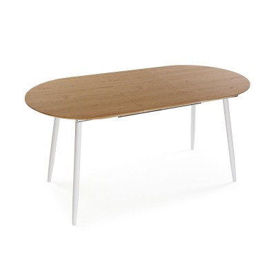 Table de Salle à Manger Versa DOINYO  Blanc Métal Bois MDF 80 x 75 x 160 cm
