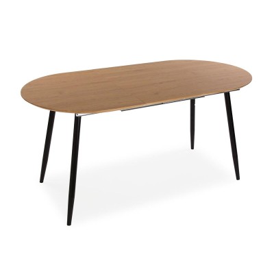Table de Salle à Manger Versa DOINYO  Noir Métal Bois MDF 80 x 75 x 160 cm