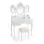 Coiffeuse Versa Blanc Bois Verre Bois MDF 40 X 144 X 90 CM