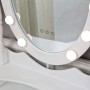 Coiffeuse Versa Blanc Bois Verre Bois MDF 40 X 144 X 90 CM