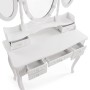 Coiffeuse Versa Blanc Bois Verre Bois MDF 40 X 144 X 90 CM