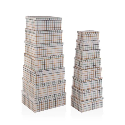 Set of decorative boxes Versa Peter Cardboard (15 Pieces)