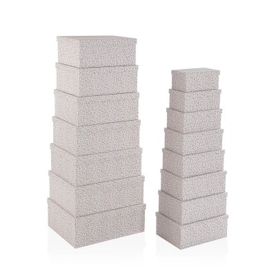 Set of decorative boxes Versa Serpentine Cardboard (15 Pieces)