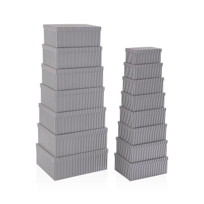 Set de boîtes décoratives Versa Gris Carton (15 Pièces)