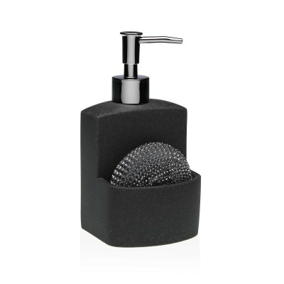 Soap Dispenser Versa Black Resin Ceramic Minimalist