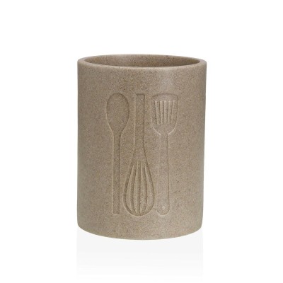 Pot for Kitchen Utensils Versa Resin Ceramic 13 x 17,5 x 13 cm