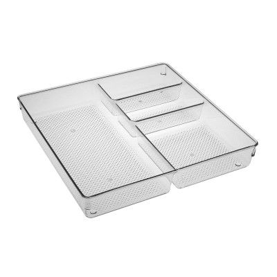 Cutlery Organiser Versa Transparent Plastic 30,6 X 5,6 X 30,6 CM