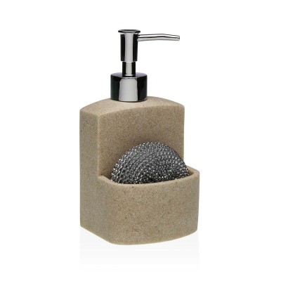 Soap Dispenser Versa Beige Resin Ceramic Minimalist