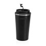Glass with Lid Versa Black Steel polypropylene 510 ml