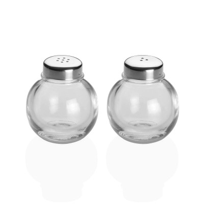 Salt and Pepper Shakers Versa Metal Crystal