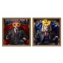 Cadre Home ESPRIT Bleu Noir Léopard Lion Loft 100 x 4 x 100 cm (2 Unités)