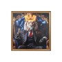 Cadre Home ESPRIT Bleu Noir Léopard Lion Loft 100 x 4 x 100 cm (2 Unités)