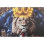 Cadre Home ESPRIT Bleu Noir Léopard Lion Loft 100 x 4 x 100 cm (2 Unités)
