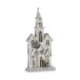 Figurine Décorative Noël Paillettes Lumière LED Maison 25,5 x 56,5 x 9,5 cm Gris Bois Blanc