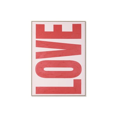 Painting Home ESPRIT Love Red Pink Modern 103 x 4,5 x 143 cm 103 x 4 x 143 cm