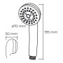 Pomme de douche EDM 01340 ABS Classique Chrome 7 x 5 x 19,5 cm