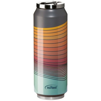 Travel thermos flask Inoxibar 61267 RED WAVES Red 700 ml