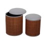 Pouffe Versa Grey Linen Bamboo MDF Wood