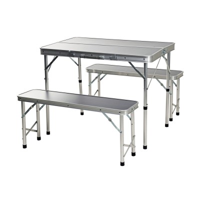 Ensemble Table + 2 Chaises Redcliffs 90 x 60 x 70 cm Gris (3 Pièces)
