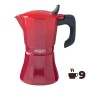 Italian Coffee Pot Oroley Petra Red Aluminium 9 Cups