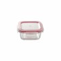 Set of lunch boxes Bergner Walking Anywhere Borosilicate Glass cuadradas Squared 320 ml 520 ml 800 Pages Red
