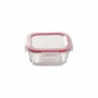 Set of lunch boxes Bergner Walking Anywhere Borosilicate Glass cuadradas Squared 320 ml 520 ml 800 Pages Red