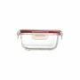 Set of lunch boxes Bergner Walking Anywhere Borosilicate Glass cuadradas Squared 320 ml 520 ml 800 Pages Red