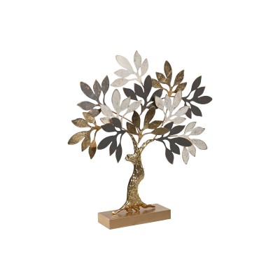 Figurine Décorative Home ESPRIT Gris Doré Arbre Moderne 50 x 9 x 52 cm