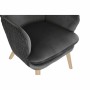 Armchair DKD Home Decor Natural Wood Polyester Dark grey (66 x 67 x 92 cm)