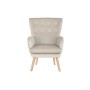 Armchair DKD Home Decor Natural Beige Wood Polyester (67 x 70 x 95 cm)