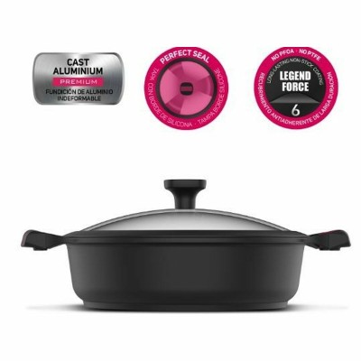Casserole avec Couvercle Taurus 980929000 Noir Ø 28 cm