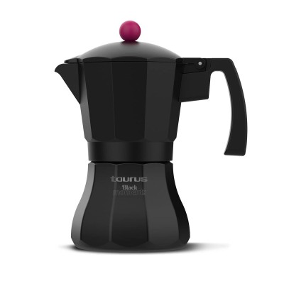 Italian Coffee Pot Taurus Black Moments 3 Black Aluminium 3 Cups