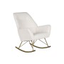 Rocking Chair Home ESPRIT White Golden Polyester Metal 73 x 75 x 97 cm