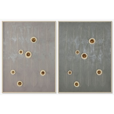 Cadre Home ESPRIT Vert Beige Moderne 90 x 3,5 x 120 cm (2 Unités)