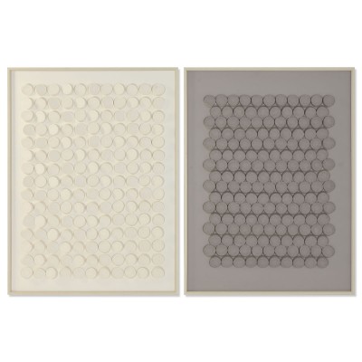 Painting Home ESPRIT Beige Grey Abstract Modern 90 x 3,5 x 120 cm (2 Units)