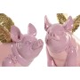 Decorative Figure Home ESPRIT Pink Pig 19 x 11 x 17 cm (2 Units)