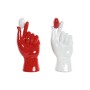 Decorative Figure Home ESPRIT White Red Hand 12 x 8,5 x 26 cm (2 Units)