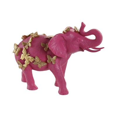 Decorative Figure Home ESPRIT Golden Fuchsia Elephant 26 x 13,5 x 19 cm