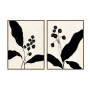 Painting Home ESPRIT Black Beige Flower Urban 75 x 4 x 100 cm (2 Units)